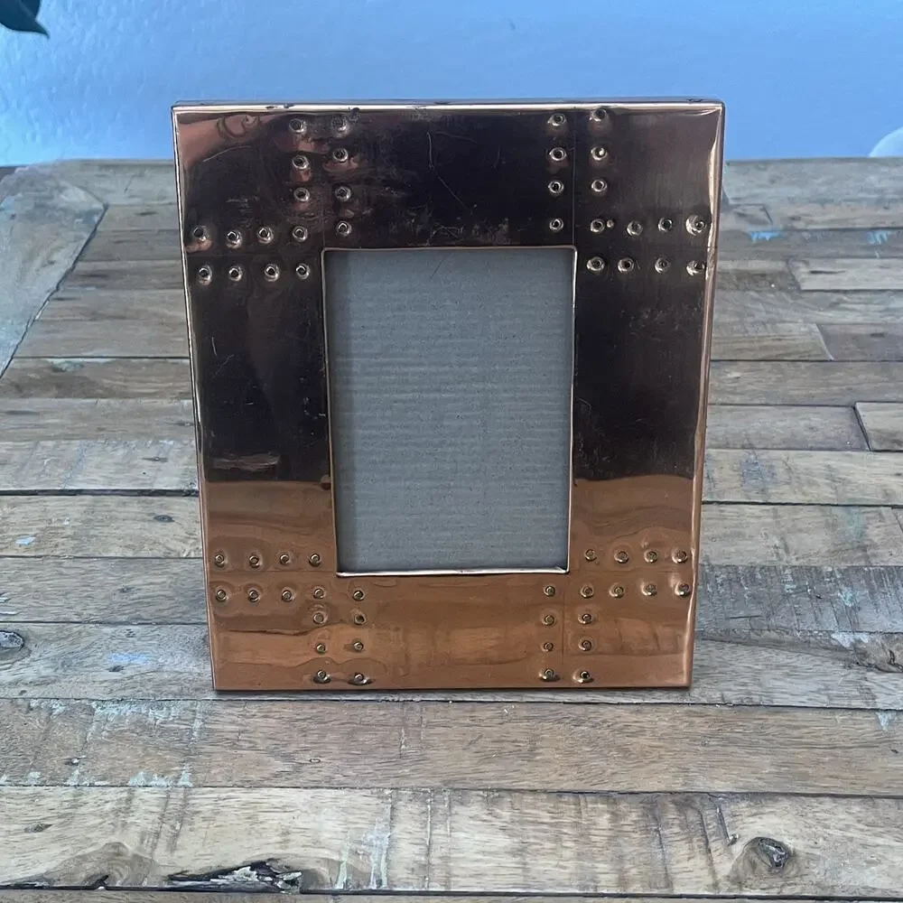 90s Polished Copper Foil Picture Frame 3.5